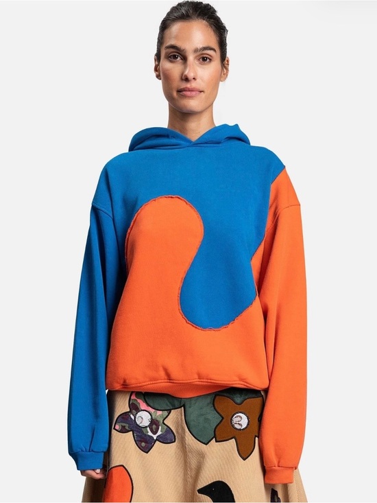 ERL Tops - ERL blue & orange wave hoodie